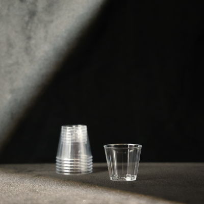 1oz Transparent PS Plastic Cups Plastic Tumbler For Hot And Cold Beverages FDA Certified