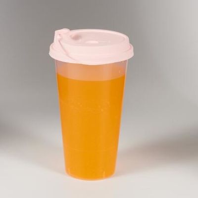 Eco Friendly  Disposable Round Plastic PP Cup Recyclable With Flat Lid And Dome Lid