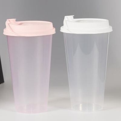 Eco Friendly  Disposable Round Plastic PP Cup Recyclable With Flat Lid And Dome Lid