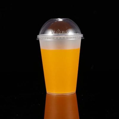 Eco Friendly  Disposable Round Plastic PP Cup Recyclable With Flat Lid And Dome Lid