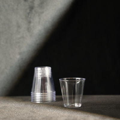 Customized 2OZ PS Plastic Cups for Hot Cold Beverages Water Juice Wine with FDA / SGS Certification