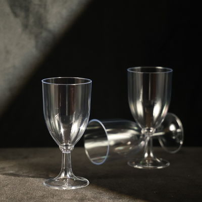 7OZ Disposable Plastic Goblet Cup PS Plastic Cups For Cold Drink FDA / SGS Certified