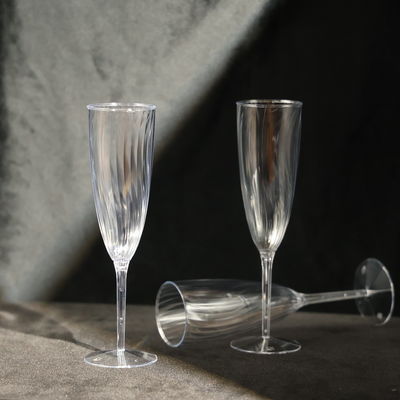 Personalized Disposable Clear PS Plastic Cups Champagne Glasses For Wine Beverage