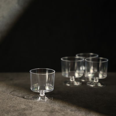 FDA Certified Disposable Transparent PS Plastic Cups Goblet for Hot/Cold Beverages In Party