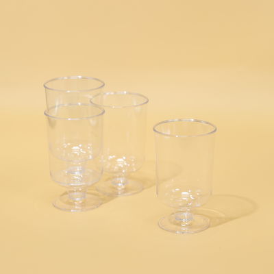 FDA Approved 5oz Round Goblet Plastic Cups PS Material For Champagne And Wine Use