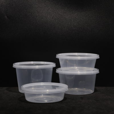Disposable 220ml Round Plastic PP Lunch Box With Snap On Lid For Snack