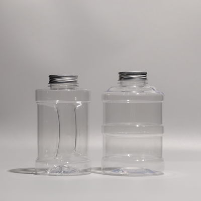 Disposable Clear Plastic PET Bottle 500ml With Aluminum Caps For Cold Juice Storage