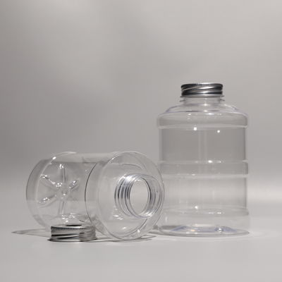 Disposable Clear Plastic PET Bottle 500ml With Aluminum Caps For Cold Juice Storage