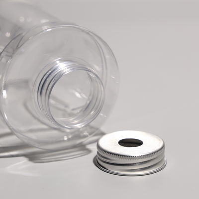 Disposable Clear Plastic PET Bottle 500ml With Aluminum Caps For Cold Juice Storage