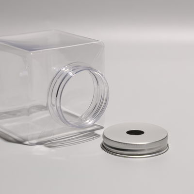 Customized PET 500ml Square Plastic Bottles For Cold Beverages With Cap