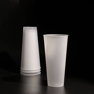 Personalized Disposable Plastic Cups PP With Flat And Dome Lids For Beverages Boba Tea