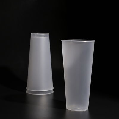 Personalized Disposable Plastic Cups PP With Flat And Dome Lids For Beverages Boba Tea