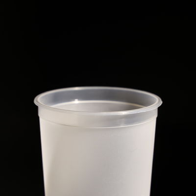 Beverage White Plastic Disposable Cup PP Plastic Cups With Dome/Flat Lid For Takeaway Juice