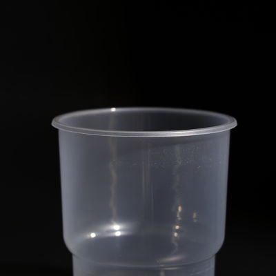 14OZ Transparent Plastic PP Juice Cups BPA Free Round With Flat / Dome Lid