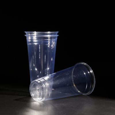 20oz Stackable PET Plastic Party Cup with Lid For Cold Coffee