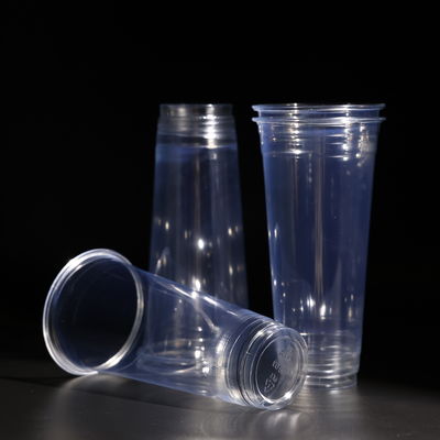 Clear 700ML PET Plastic Cups with Customizable LOGO for Juice and Milk