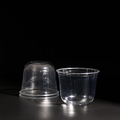 12OZ PET Plastic Cup With Dome/Flat Lid for Juice Water Drink