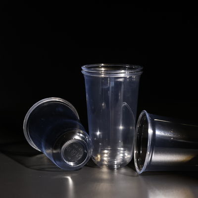 600ML Stackable PET Plastic Bubble Tea Cup BPA Free For Cold Beverages