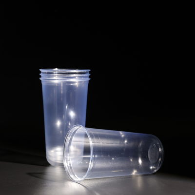 24OZ Plastik bening PET U berbentuk cangkir plastik cangkir yang dapat ditumpuk untuk minuman dingin