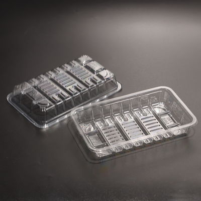 Plastic Food Tray PET Rectangular Food Storage Tray Plate BPA Free For Vegetable Fruit