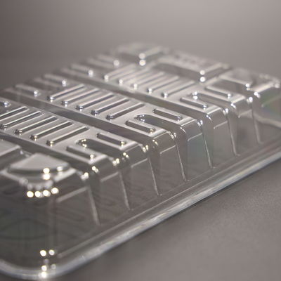 Plastic Food Tray PET Rectangular Food Storage Tray Plate BPA Free For Vegetable Fruit