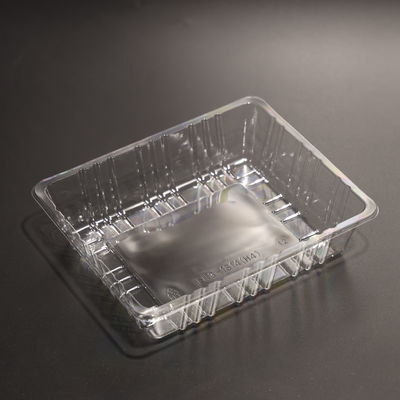 Stackable BPA Free Plastic Food Tray PET Eco Friendly Disposable Tray With Sealing Lid