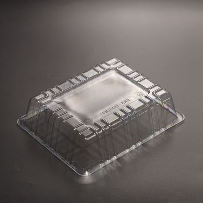 Stackable BPA Free Plastic Food Tray PET Eco Friendly Disposable Tray With Sealing Lid