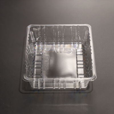 Safe Clear Plastic Rectangular Food Tray Eco Friendly Multipurpose Microwave Safe