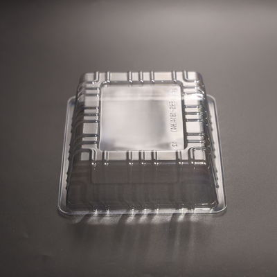 Safe Clear Plastic Rectangular Food Tray Eco Friendly Multipurpose Microwave Safe