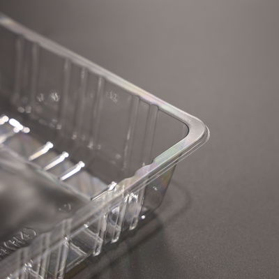 Safe Clear Plastic Rectangular Food Tray Eco Friendly Multipurpose Microwave Safe