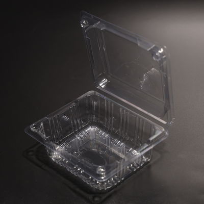 Plastic PET Rectangular Reusable Food Storage Containers With Compact Lids