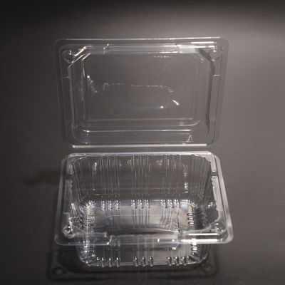 Plastic PET Rectangular Reusable Food Storage Containers With Compact Lids