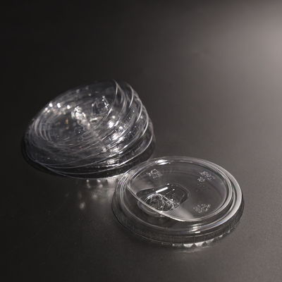 89mm PET Plastic Cup Lid Transparent Leak Proof Round Screw On Cup Lid