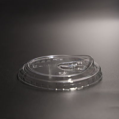 Transparent Plastic Cup Lid BPA Free Round Screw On Lids With Smooth Rim