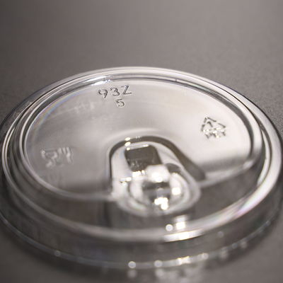 Transparent Plastic Cup Lid BPA Free Round Screw On Lids With Smooth Rim