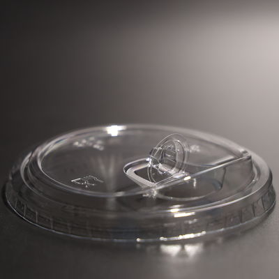 Transparent Plastic Cup Lid BPA Free Round Screw On Lids With Smooth Rim