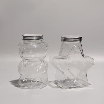 Different Shape Food Grade PET Plastic Bottles with Screw On Lid For Boba Tea
