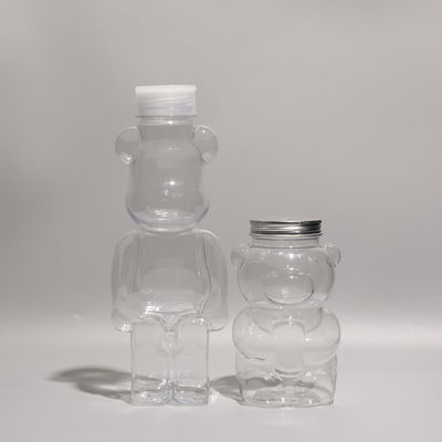 Different Shape Food Grade PET Plastic Bottles with Screw On Lid For Boba Tea