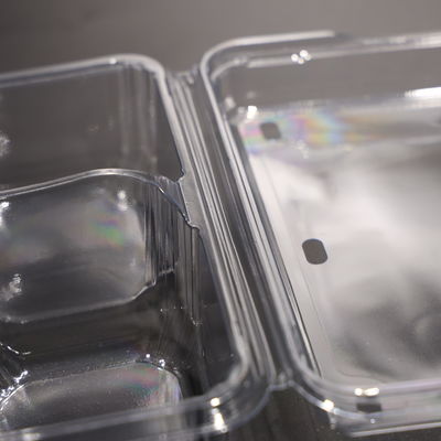 PET 4-Compartment Food Container With Lid For Fresh Fruit And Vegetable
