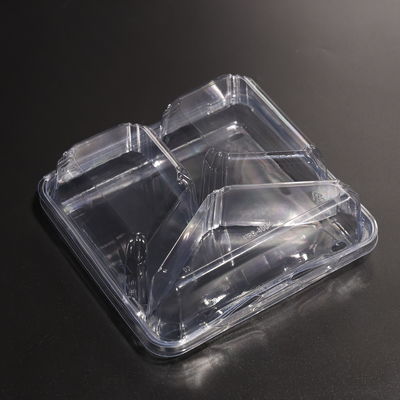 Clear PET 3-Compartment Food Container for Convenient Multipurpose Storage
