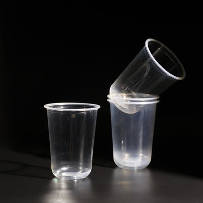 17oz Volume U Shape Clear Disposable PET Cups With Dome And Flat Lids For Iced Juice